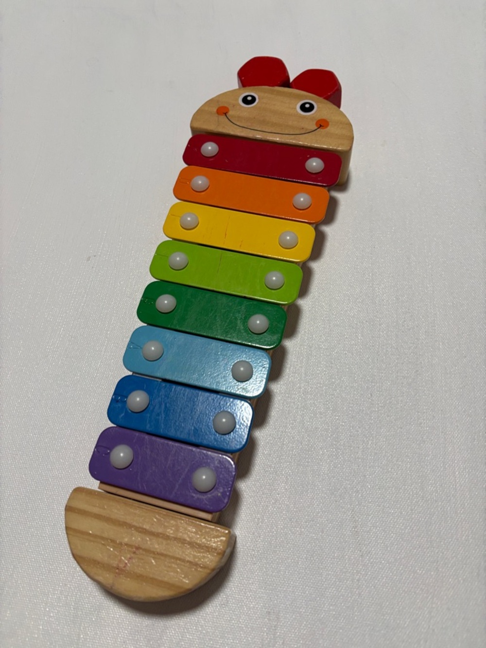Wooden Rainbow Caterpillar Xylophone - Multicolor Kids Musical Toy